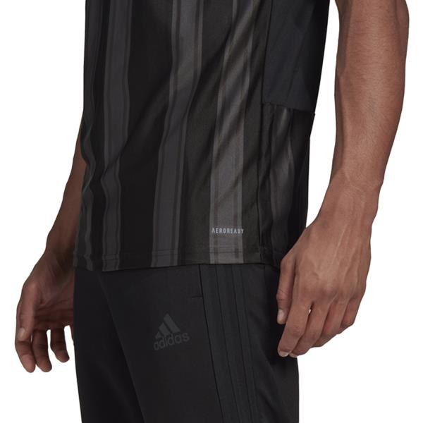 adidas Striped 21 Black/Team Dark Grey Football Shirt